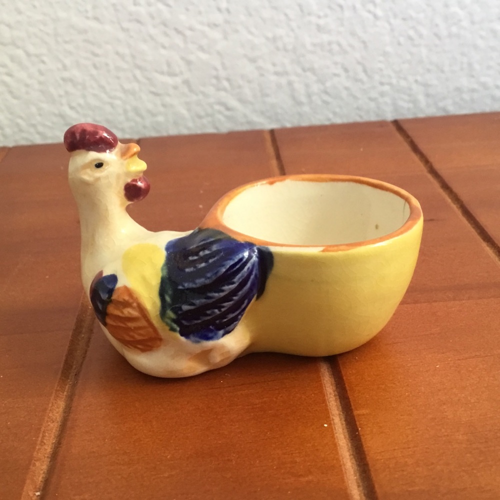 Yellow Vintage occupied Japan Chicken Hen and Egg Cup or Planter